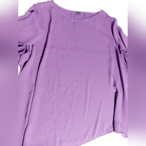 Women's T-Shirt Solid Split Sleeve Top T-Shirt for Women Purple 4XL - Picture 3 of 9